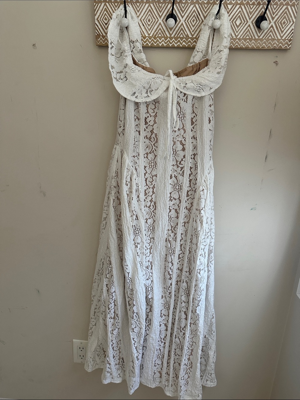 Cider White Lace Maxi Dress with Peter Pan Collar - Picture 1 of 2